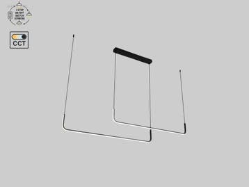 Alura Linear Hanglamp Zand Zwart 100cm&100cm Duo..., Nieuw