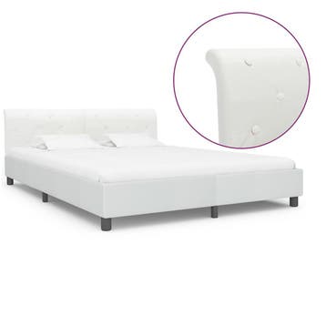 vidaXL Bedframe kunstleer wit 160x200 cm, Huis en Inrichting, Verzenden, Nieuw