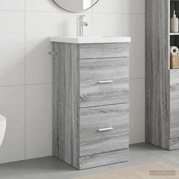 vidaXL Badkamer Vanity met Wastafel Grijs Sonoma 42 x 40 x, Verzenden, Nieuw