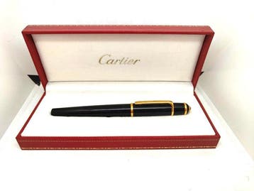 Cartier Diabolo penna stilografica dorata cabochon di