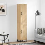 vidaXL Hoge kast 34,5x34x180 cm bewerkt hout sonoma, Verzenden, Nieuw