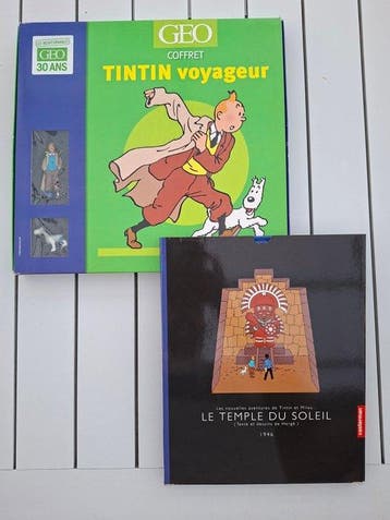 Tintin - 5x C + coffret avec figurines - 5 Album - Eerste, Livres
