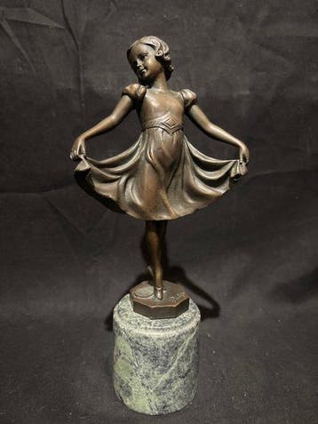 Preijs - Sculpture, Ballerina meisje - 26.3 cm - Bronze, Antiek en Kunst