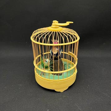 Automaton van een vogel in vogelkastje - 1960-1970 - echte, Antiek en Kunst