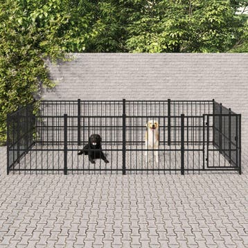 vidaXL Hondenkennel voor buiten 11,58 m² staal, Verzenden, Nieuw