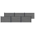 vidaXL Hekpaneel 6 pcs WPC en Aluminium Grijs, Verzenden, Nieuw
