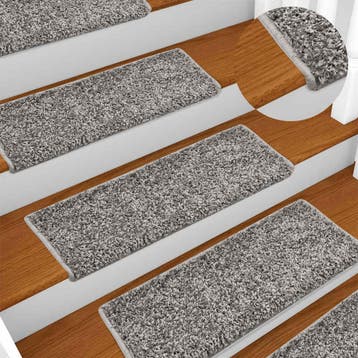 vidaXL Trapmatten 10 st 65x21x4 cm Grijs Rechthoekige Rand, Verzenden, Nieuw