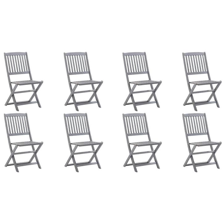 vidaXL Tuinstoelen 8 st inklapbaar massief acaciahout, Tuin en Terras, Tuinstoelen, Nieuw, Verzenden