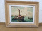Louis André Mourgues (1886-1962) - Paisaje barcos en el