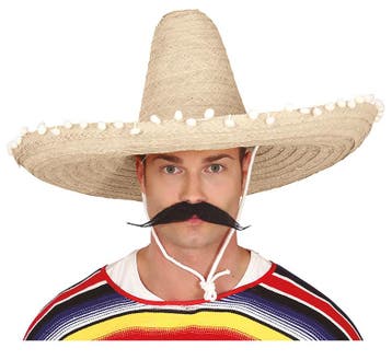 Sombrero Wit 60cm, Hobby en Vrije tijd, Feestartikelen, Verzenden, Nieuw