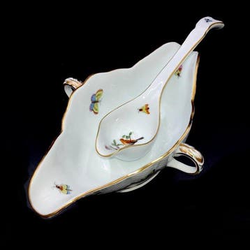 Herend - Large Gravy Boat wirh Spoon (23,5 cm) - Rothschild