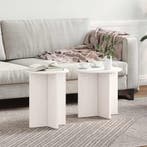 vidaXL Salontafel 2 pcs Wit, Verzenden, Nieuw