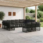 vidaXL Buiten bank set 13 pcs Zwart en Donker Grijs, Verzenden