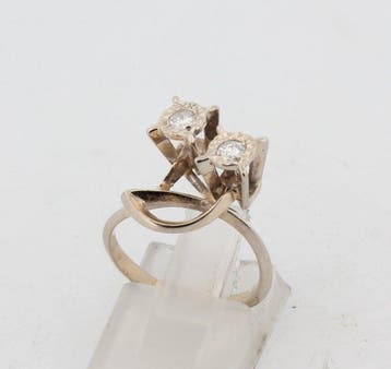 Zonder minimumprijs - Ring - 18 karaat Witgoud Diamant