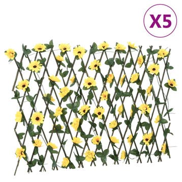 vidaXL Kunstplant klimop op latwerk 5 st uittrekbaar 180x60, Verzenden, Nieuw