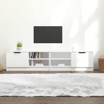 vidaXL Tv-meubels 2 st 80x35x36,5 cm bewerkt hout wit, Verzenden, Nieuw