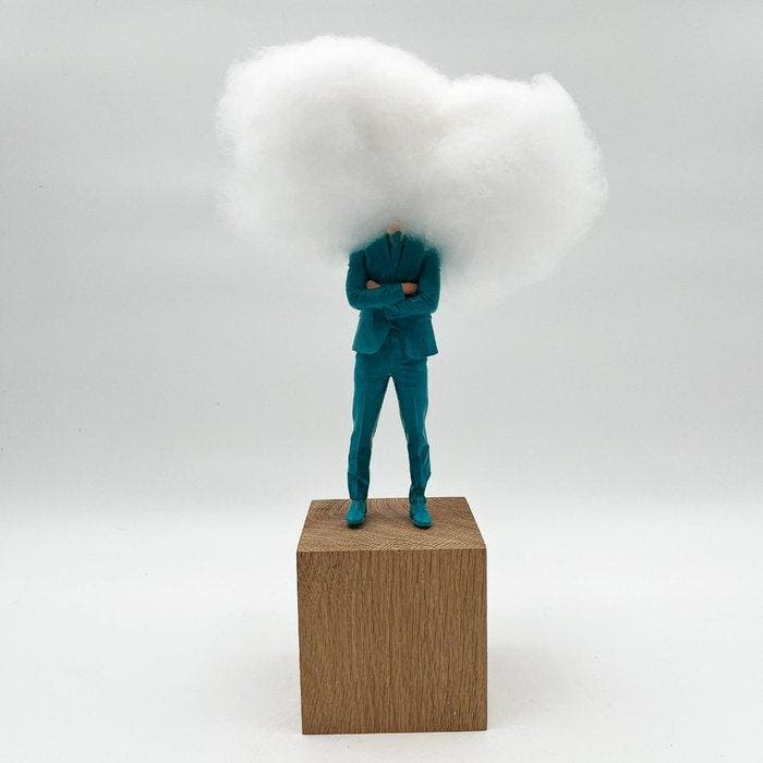 Coco de Paris - Blue man dreaming, Antiquités & Art, Art | Objets design