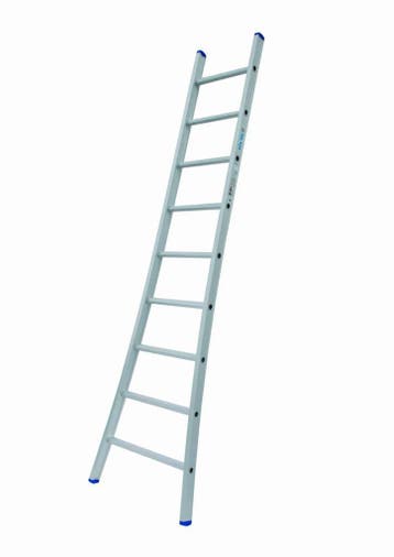 Solide 1-delige ladder 9 sporten met gebogen voet, Ophalen of Verzenden, Nieuw, Ladder, 2 tot 4 meter