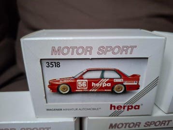 Herpa 1:87 - Modelauto (7) - BMW M3; Mercedes-Benz 190 E;, Hobby en Vrije tijd, Nieuw
