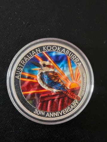 Australië. 1 Dollar 2020 Kookaburracouleur, 1 Oz (Zonder, Postzegels en Munten