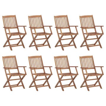 vidaXL Tuinstoelen 8 st inklapbaar massief acaciahout, Verzenden, Nieuw