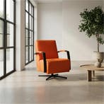 Set van 2 Leren draaifauteuils Mood - Toledo Orange, Maison & Meubles, Fauteuils, Ophalen of Verzenden
