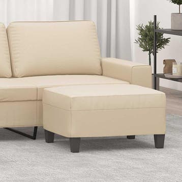 vidaXL Voetenbank 70x55x41 cm microvezelstof crèmekleurig, Verzenden, Nieuw