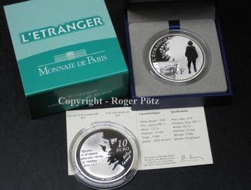 Frankreich 10 Euro 2011 Helden der Literatur Stranger Mer..., Verzenden, België