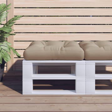 vidaXL Palletkussen 60x61,5x10 cm stof taupe, Huis en Inrichting, Verzenden, Nieuw