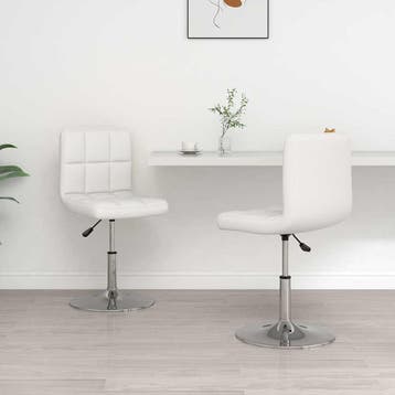vidaXL Eetkamerstoelen 2 st kunstleer wit, Verzenden