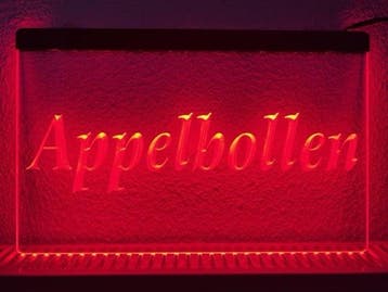 Appelbollen appel flappen neon bord lamp LED verlichting rec, Verzenden