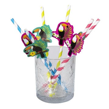 Toekan Papieren Rietjes 20cm 6st, Verzenden, Nieuw