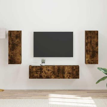 vidaXL Tv-meubelset 2 st Rook Eiken, Verzenden, Nieuw