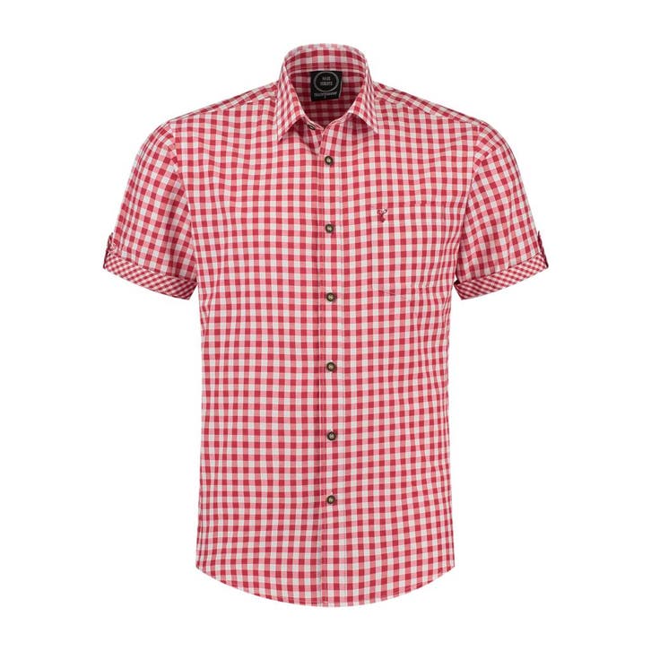 Kurzarm rot/weiß, mit Stickerei, Hobby en Vrije tijd, Feestartikelen, Nieuw, Verzenden