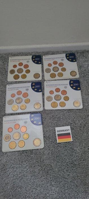 Europa. Year Set (BU) / Series 1 Cent - 2 Euro 2008 (9, Postzegels en Munten