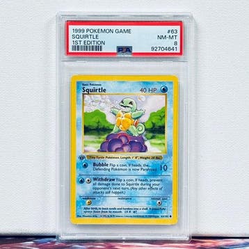 Pokémon Graded card - SQUIRTLE #63 1999 POKEMON GAME 1ST