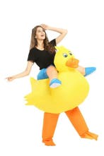 KIMU® Opblaas Kostuum Rijdend op Badeend Opblaasbaar Pak Bad, Ophalen of Verzenden, Nieuw