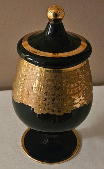 ISMIE LUX - Urn - De Triomf van Goud en Zwart Kristal -, Antiek en Kunst