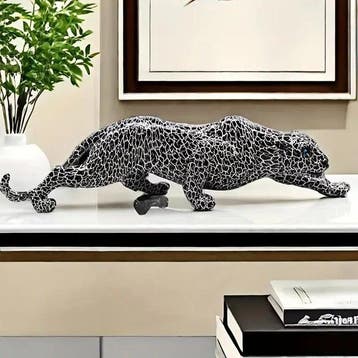 Decoratief ornament - Modern Leopard Sculpture – Stylized
