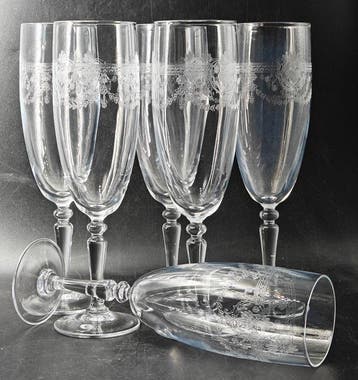 Cristal dArques, leonardo - Champagneglas (6) - Dampierre -