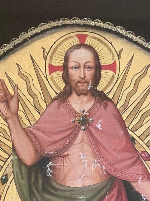 Franse school (XIX) - Antique portrait of Jesus Christ, Antiek en Kunst, Kunst | Niet-Westerse kunst