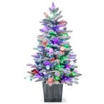 2dekans | Coast voorverlichte kerstboom - 100 cm - wit/groen, Ophalen of Verzenden, Nieuw