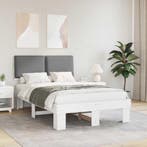 vidaXL Bedframe met Gevoerde Hoofdbord Lichtgrijs 120 x 190, Verzenden, Nieuw
