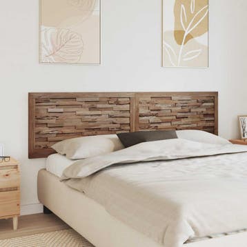 vidaXL Bed Hoofdbord Naturel Massief Teakhout, Huis en Inrichting, Slaapkamer | Bedden, Verzenden, Nieuw