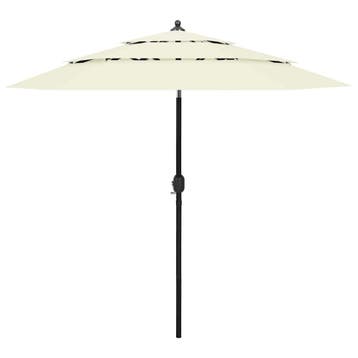 vidaXL Parasol 3-laags met aluminium paal 2,5 m zandkleurig, Verzenden, Nieuw