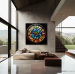 PLM-Art - Dipt Clock Vitraux Style XXL
