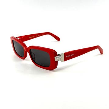 Salvatore Ferragamo - *NEW* - Red Acetate - Silver Metal -, Nieuw