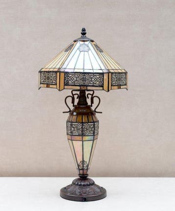 Lamp - Tiffany style - Glas-in-lood, Antiek en Kunst