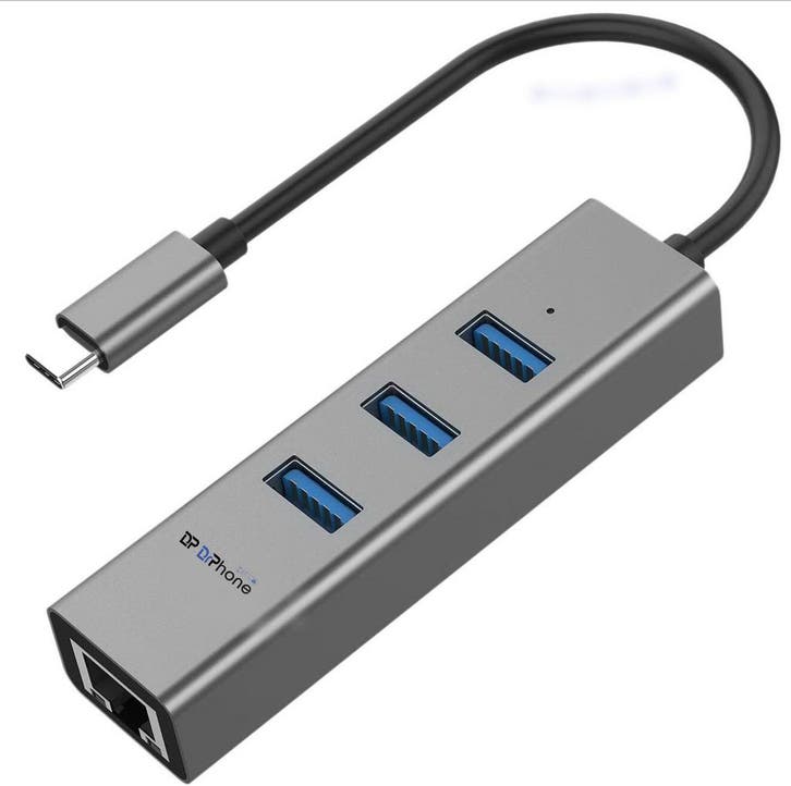 DrPhone RJ2 - USB Type-C  to Gigabit Ethernet Adapter - Plug, Computers en Software, Overige Computers en Software, Nieuw, Verzenden