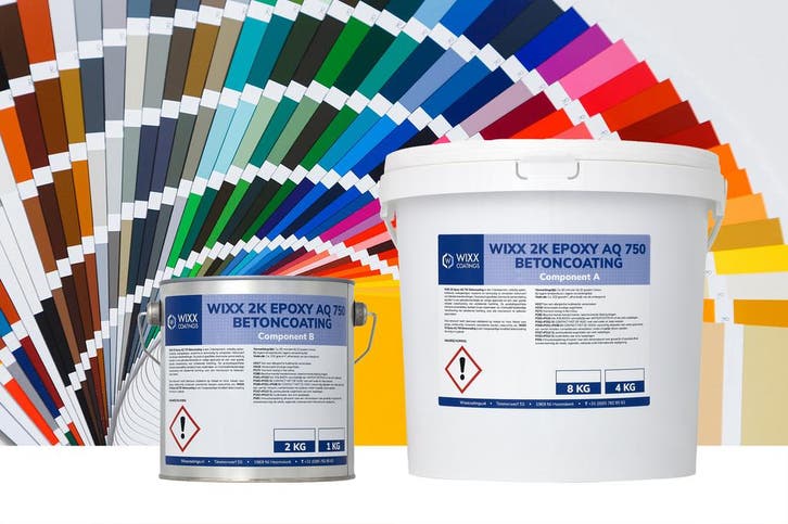 Wixx 2K Epoxy AQ 750 Betoncoating Mengkleur, Doe-het-zelf en Bouw, Verf, Beits en Lak, Nieuw, Verzenden